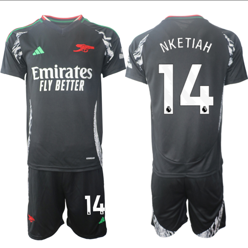 Men 2024-2025 Club Arsenal away Black #14 Soccer Jerseys